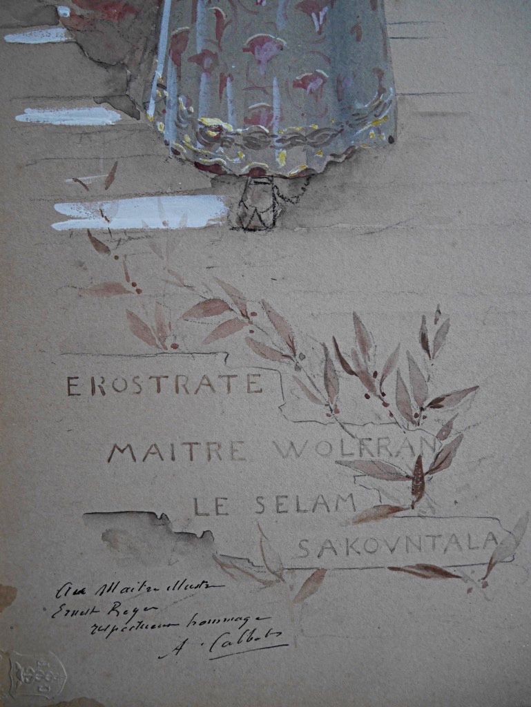 Antoine Calbet Aquarelle La Cigale à Ernest Reyer Femmes -photo-1