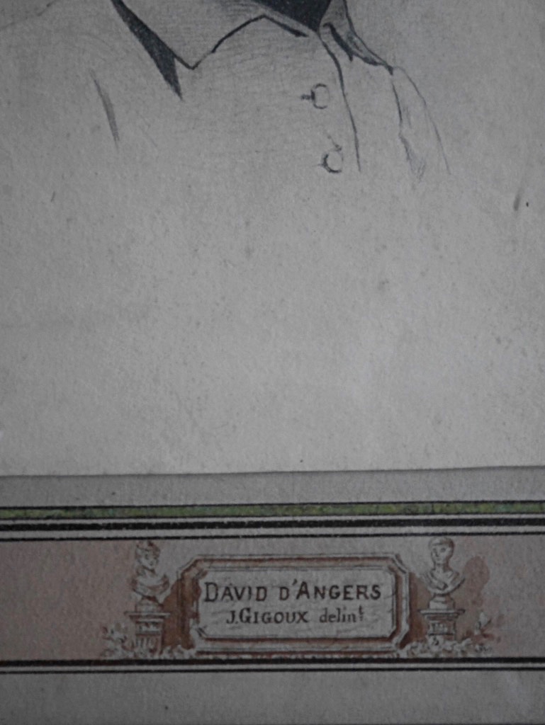 Portrait Of David Of Angers Drawing By His Friend Jean François Gigoux Sculptor-photo-4