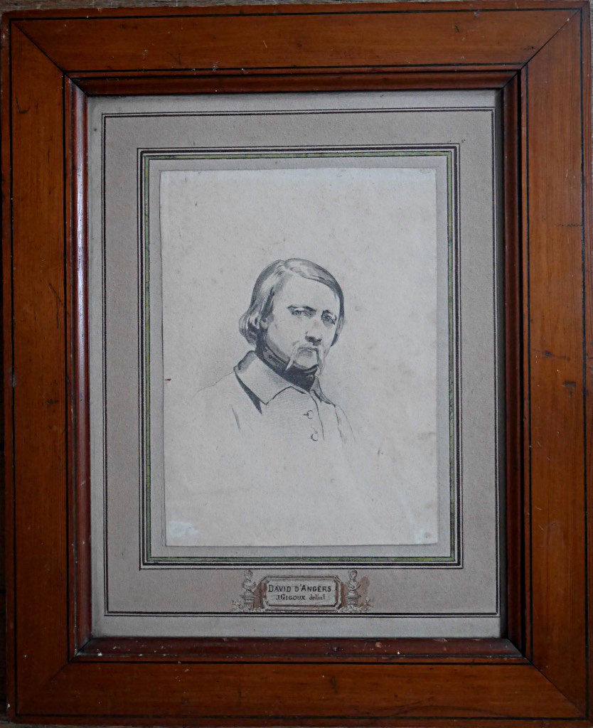 Portrait Of David Of Angers Drawing By His Friend Jean François Gigoux Sculptor-photo-2