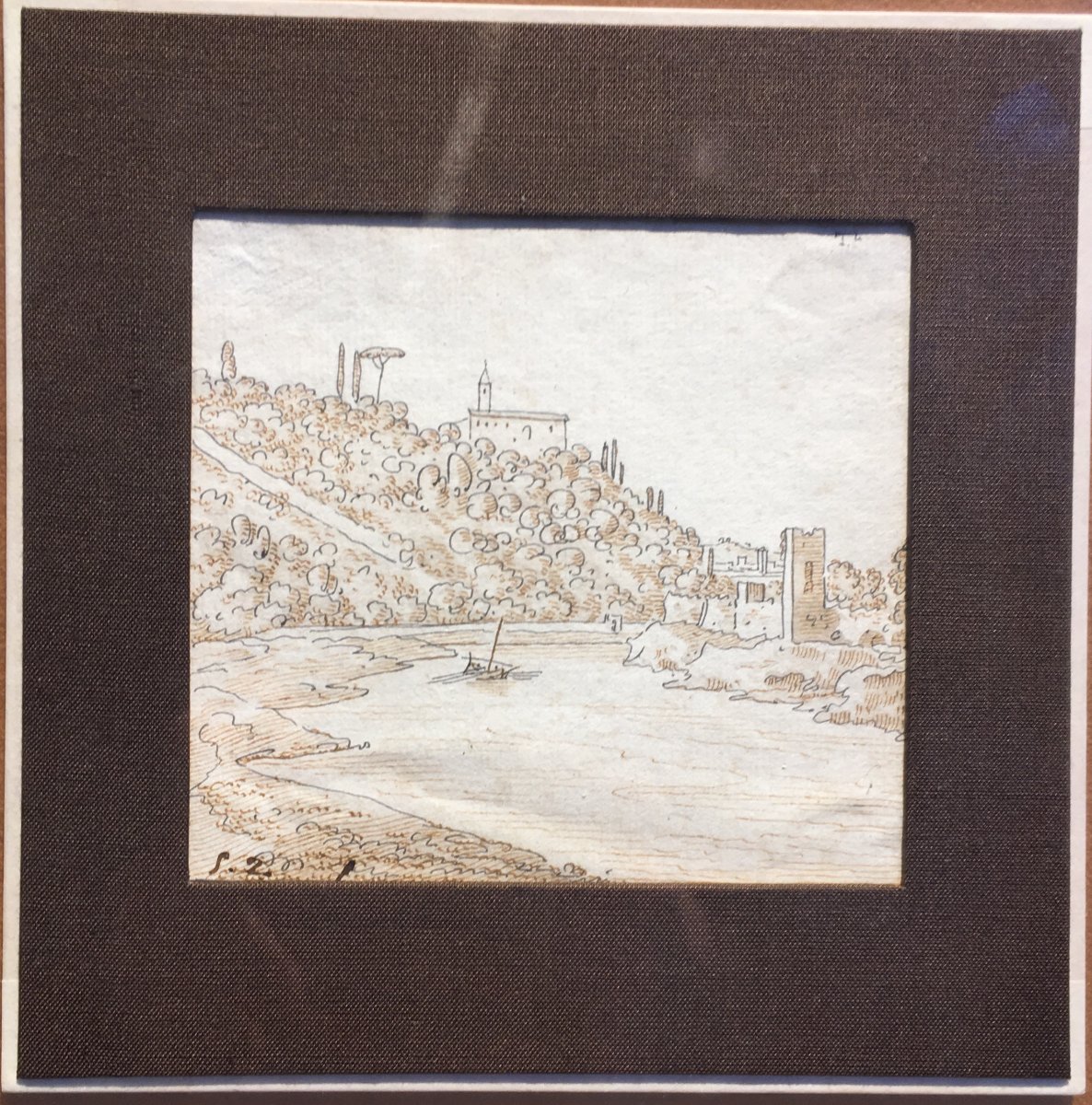 View Of The Tiber Rome Drawing From The End Of The Eighteenth Beginning Of The XIXth Century Italy-photo-3