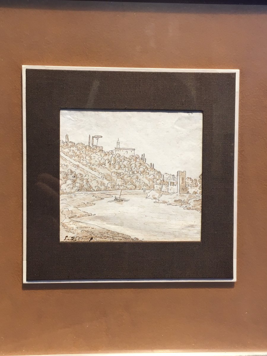 View Of The Tiber Rome Drawing From The End Of The Eighteenth Beginning Of The XIXth Century Italy-photo-4