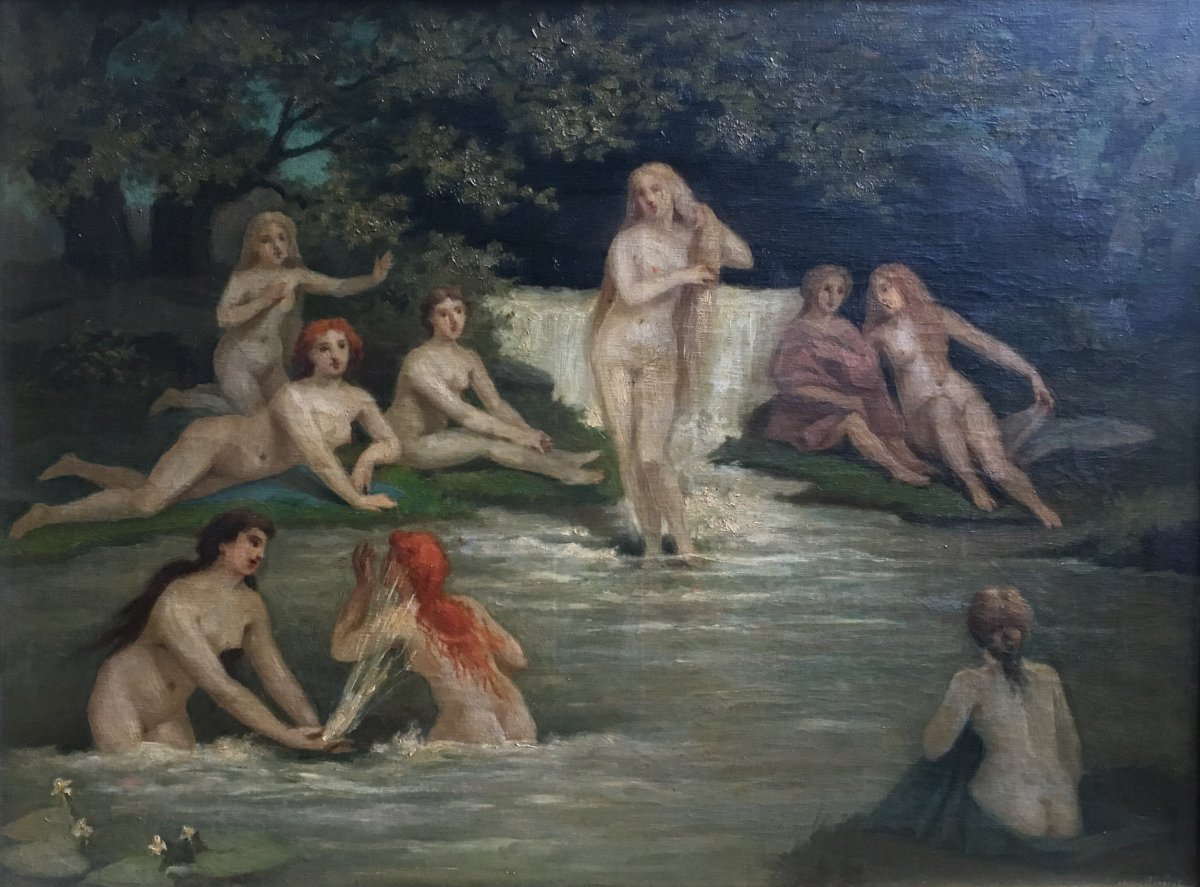 Les Naïades By Adrien Nargeot XIXth Century Naked Women By The Water-photo-3