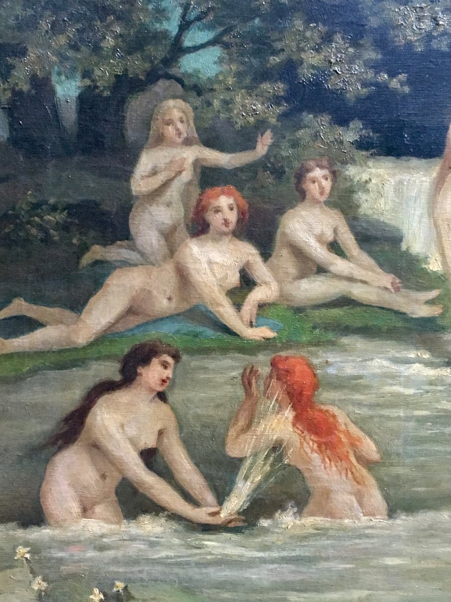 Les Naïades By Adrien Nargeot XIXth Century Naked Women By The Water-photo-4