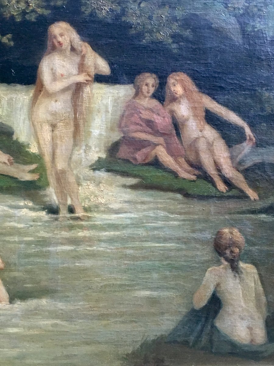 Les Naïades By Adrien Nargeot XIXth Century Naked Women By The Water-photo-2