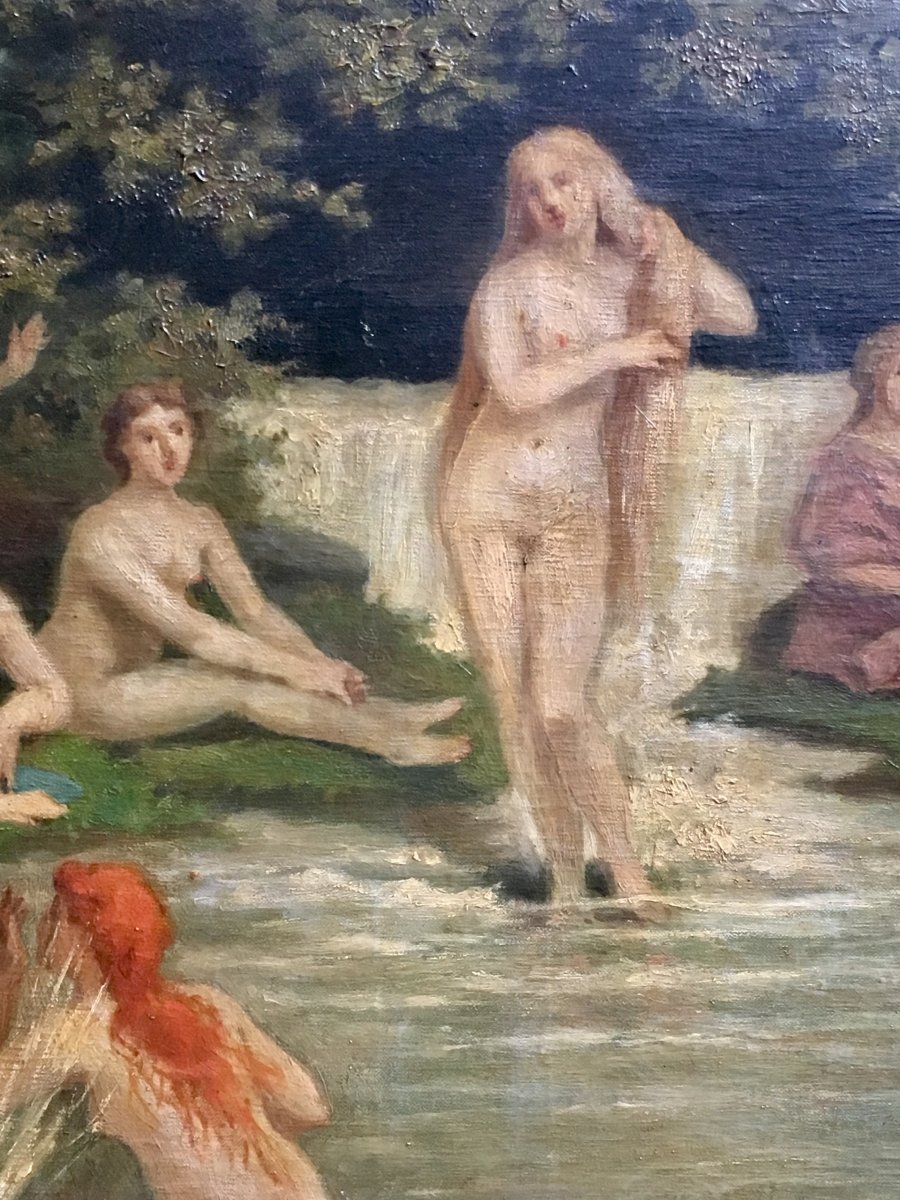 Les Naïades By Adrien Nargeot XIXth Century Naked Women By The Water-photo-3