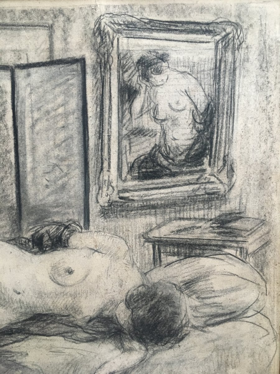 Femme Nue Dans Un Intérieur Par Yasushi Tanaka Vers 1925 Dessin -photo-4