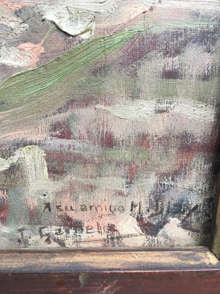 Acropole D’athènes Par José Garnelo Y Alda Huile Sur Toile XIXème Grèce-photo-1