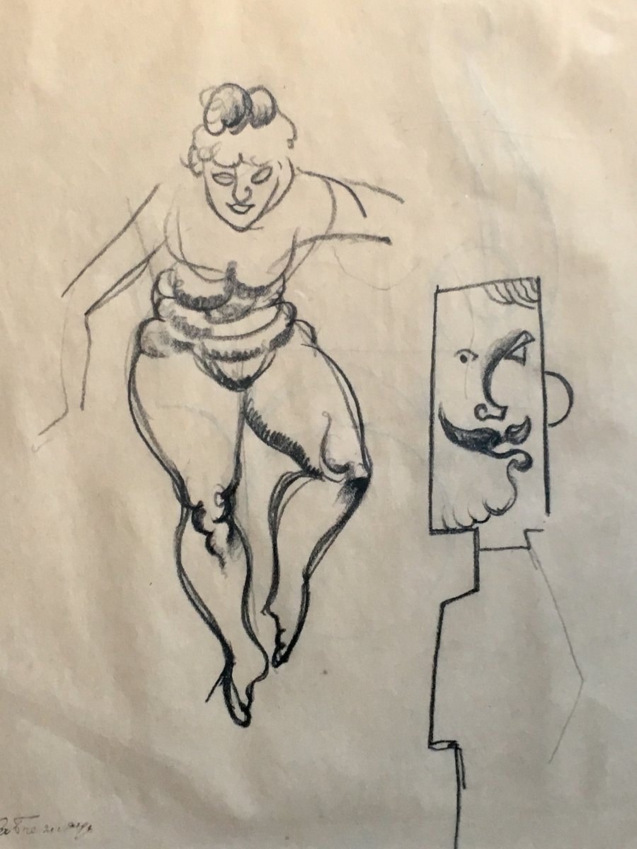 Roger De La Fresnaye Woman And Man Cubism Drawing In Pencil Provenance Loeb And Krugier-photo-3