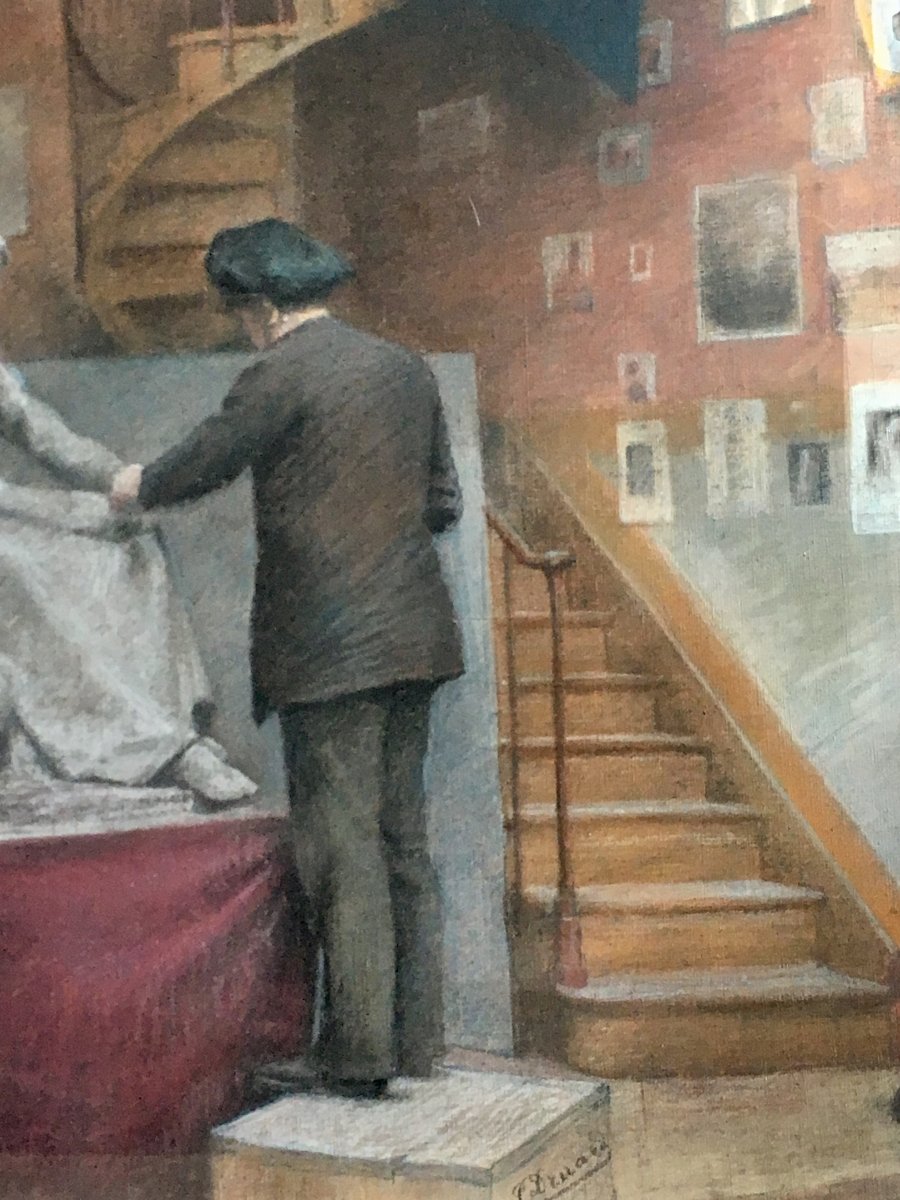 Paul Druard Atelier De M. Devaux Grand Pastel Salon Des Artistes 1890-photo-3