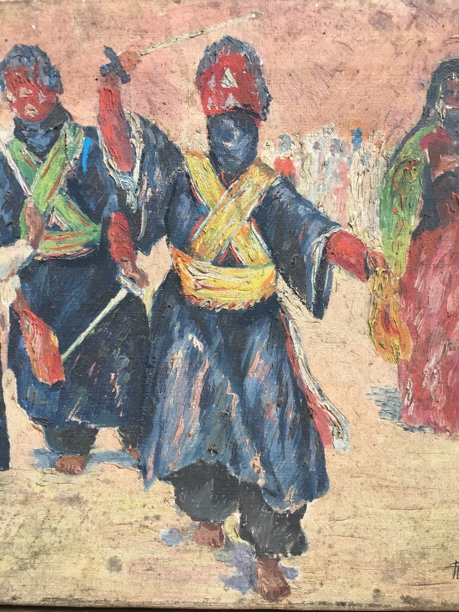 René Pottier La Sebiba Touareg Festival Oil On Canvas 1935 Orientalism-photo-2