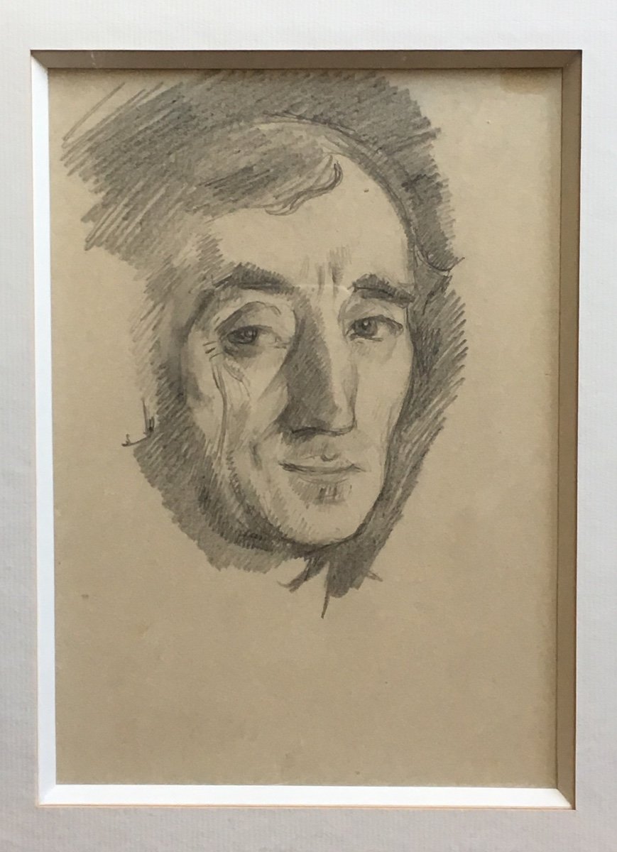 Théo Van Rysselberghe Autoportrait Dessin Crayon Peintre Belge-photo-2