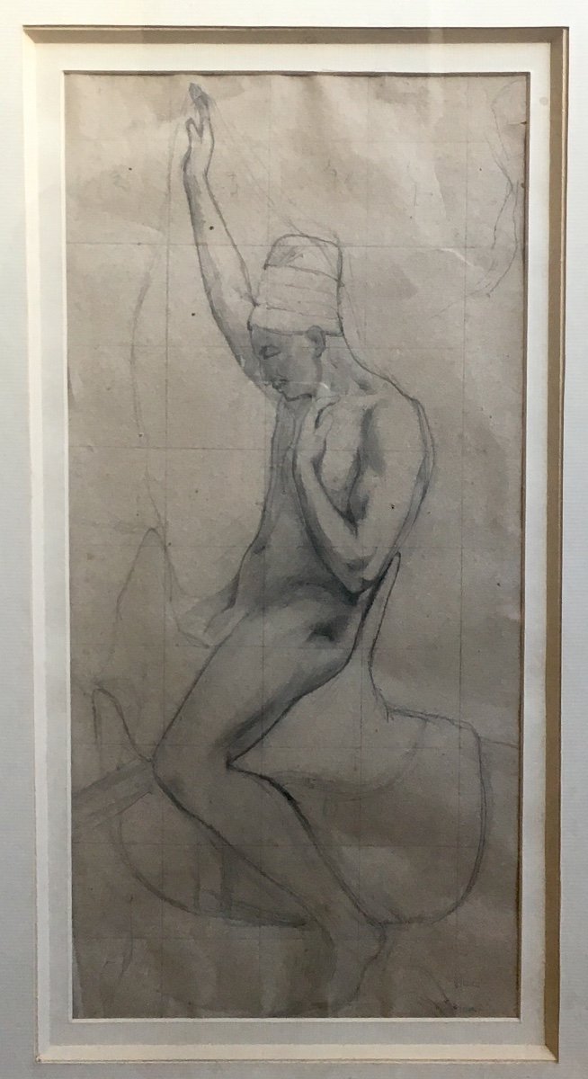 Georges Washington Arab Preparatory Drawing On Horseback Orientalism XIXth-photo-2