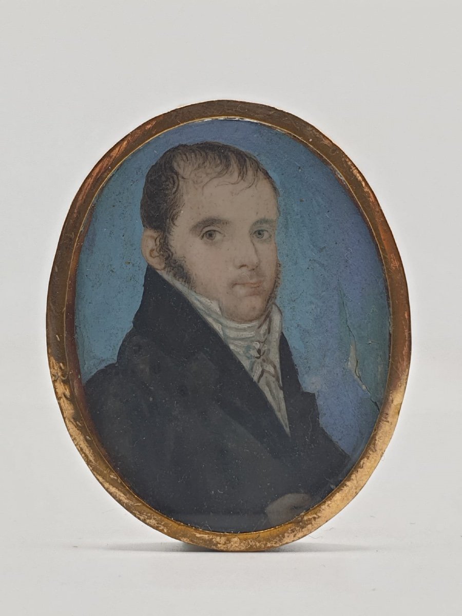 Portrait Homme Vers 1800 Miniature