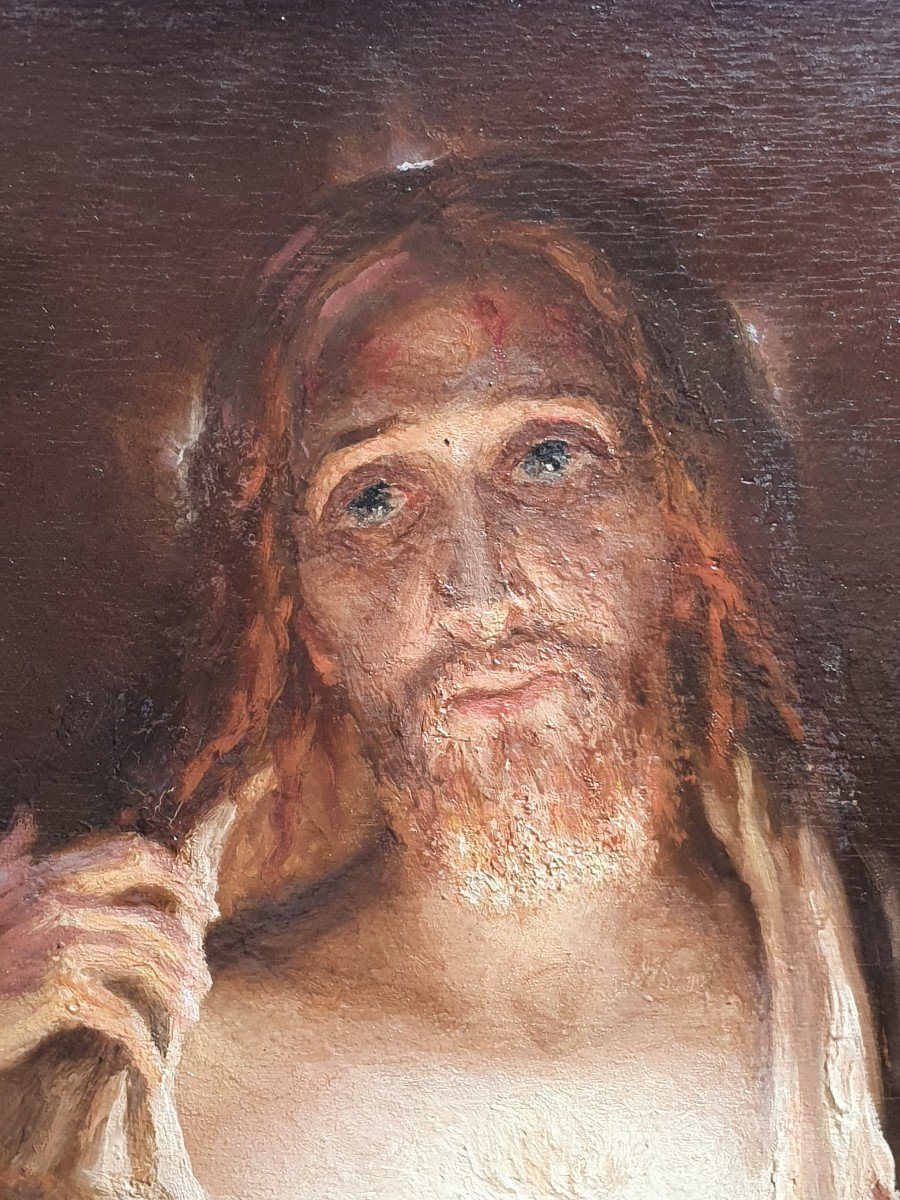 Henri Pinta The Sacred Heart Of Christ 1921 Oil On Canvas-photo-2