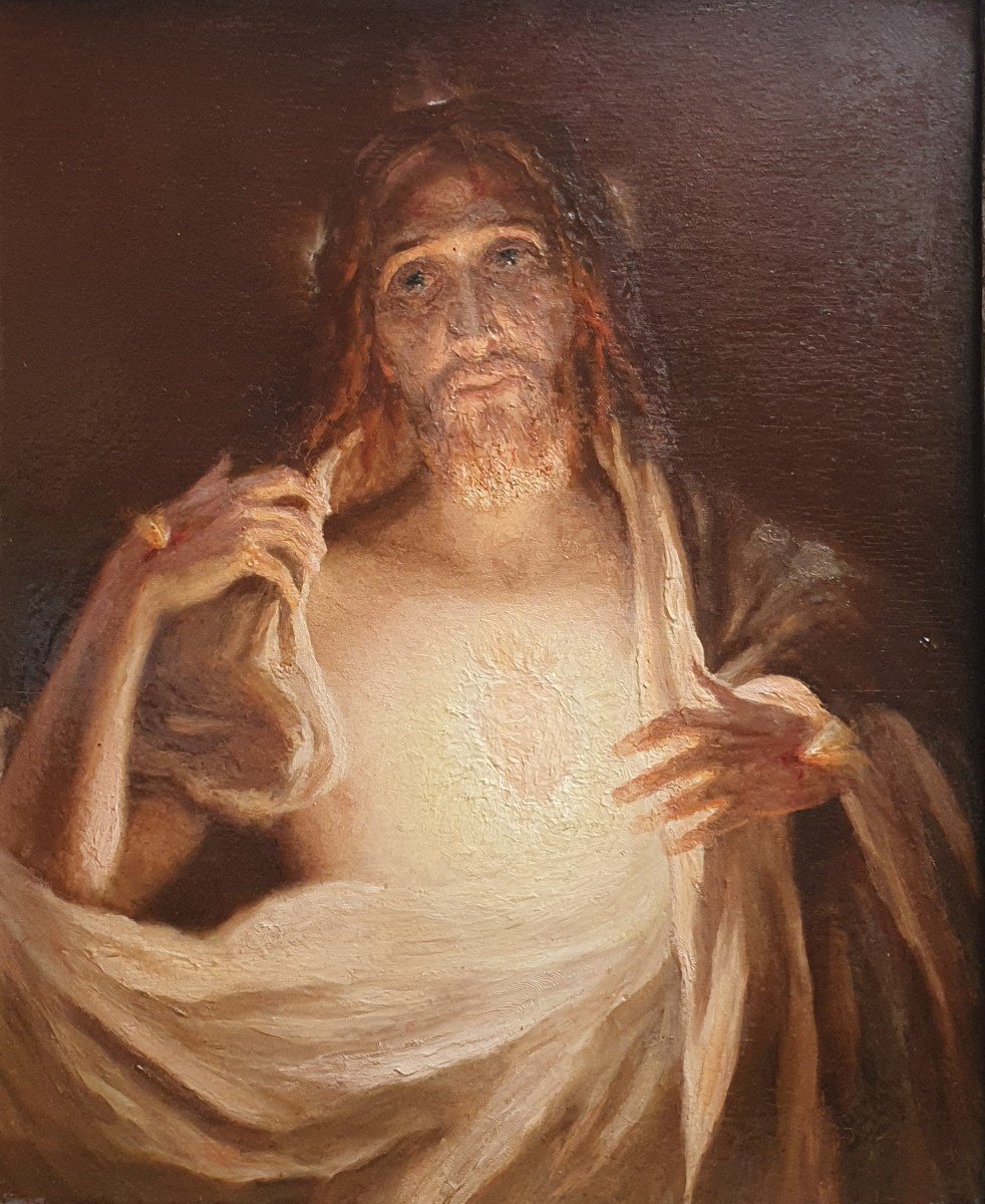 Henri Pinta The Sacred Heart Of Christ 1921 Oil On Canvas