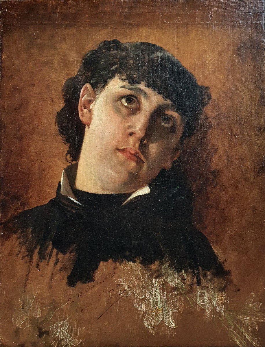 Gustave Nicolas Pinel Portrait Of Woman 1884 Georgette Oil On Canvas