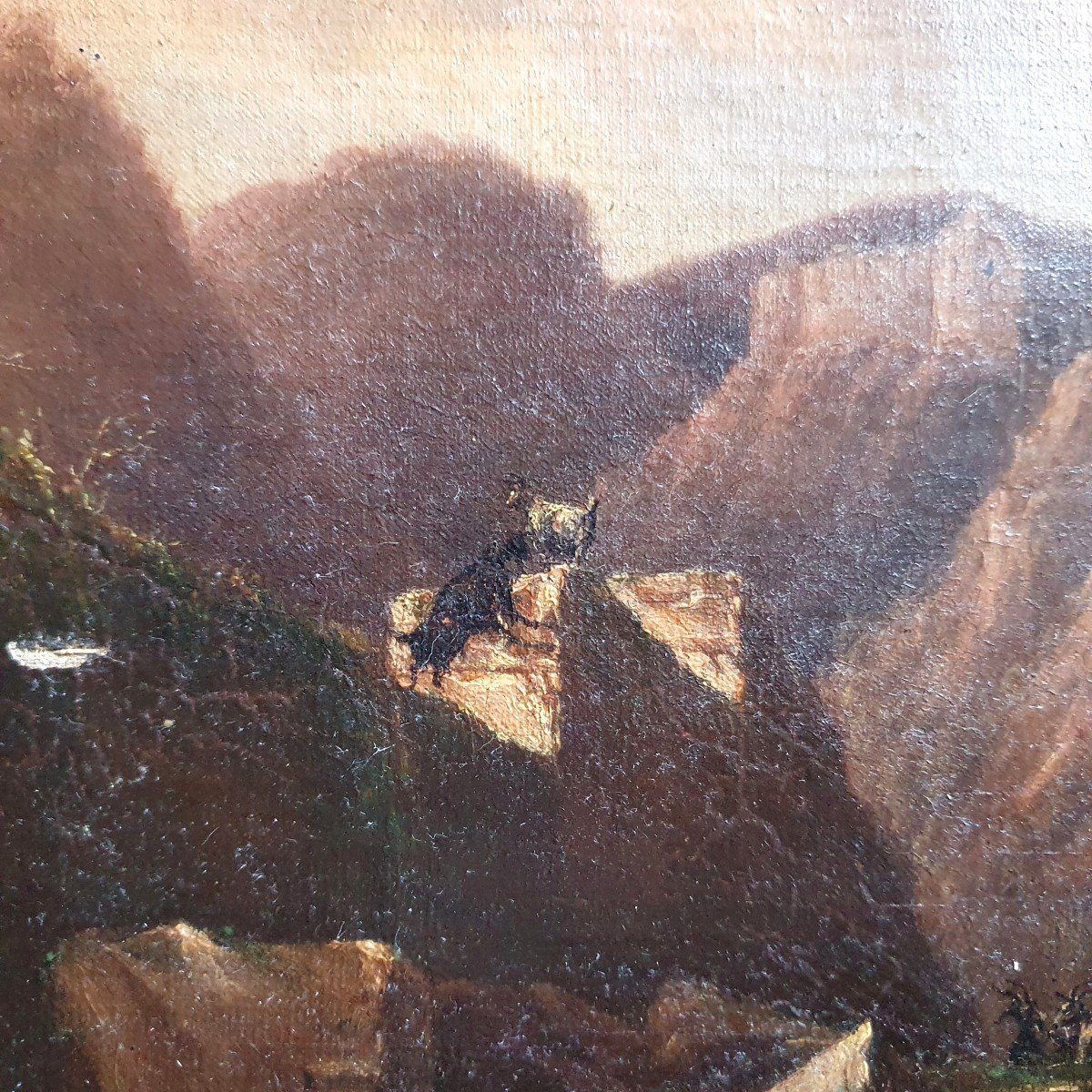 Auguste Bénard Landscape At The Ruined Castle Oil On Canvas 1846-photo-1