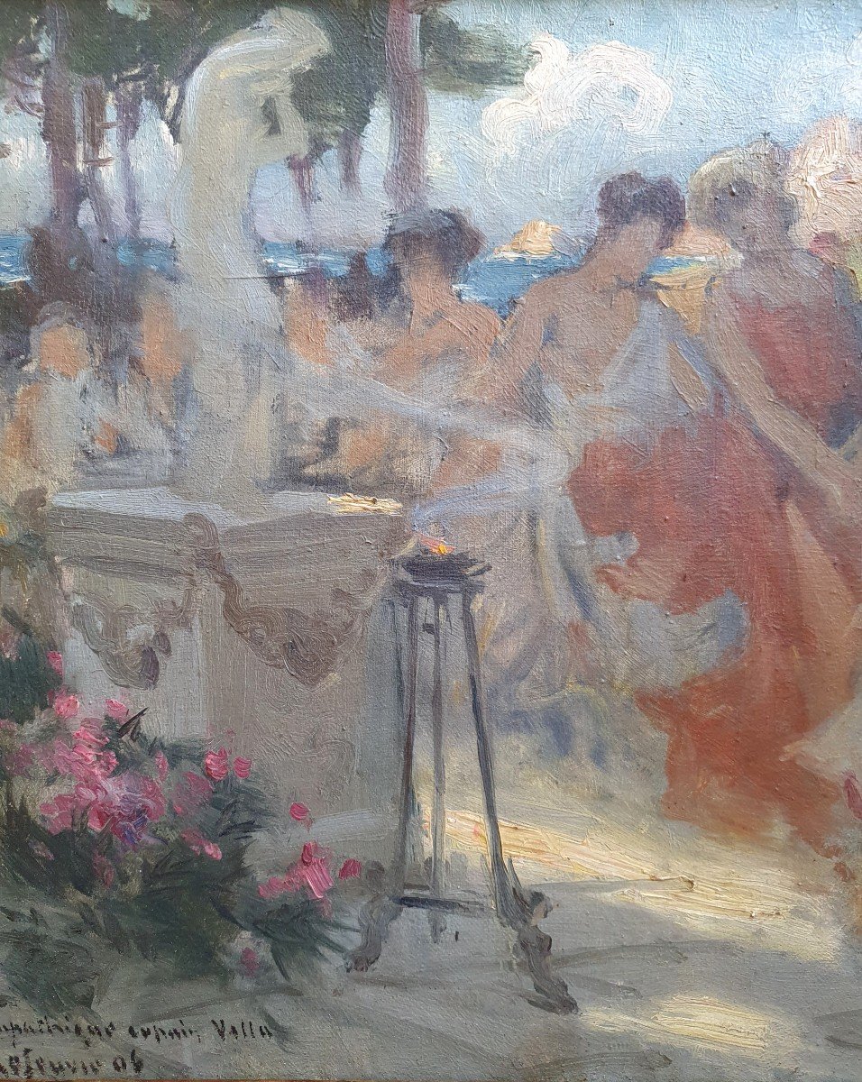 Jean Lefeuvre Bacchanales Huile Sur Toile 1906 Grèce -photo-3