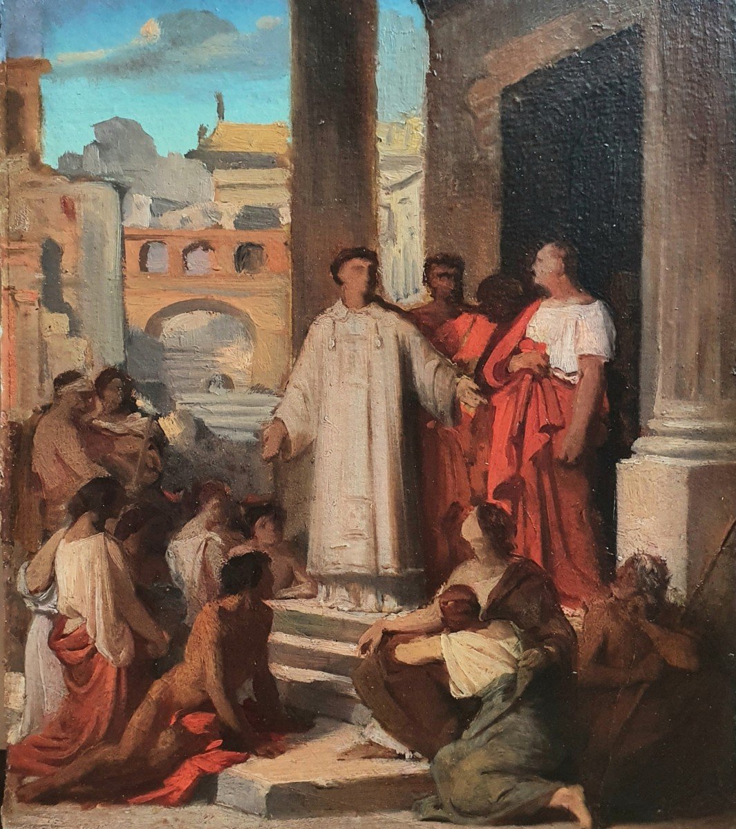 Pierre Nicolas Brisset Saint Laurent Rome Esquisse Salon 1847 église Saint-louis Fontainebleau-photo-2