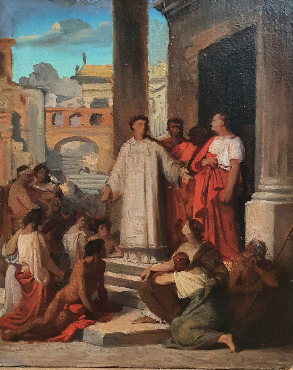 Pierre Nicolas Brisset Saint Laurent Rome Esquisse Salon 1847 église Saint-louis Fontainebleau