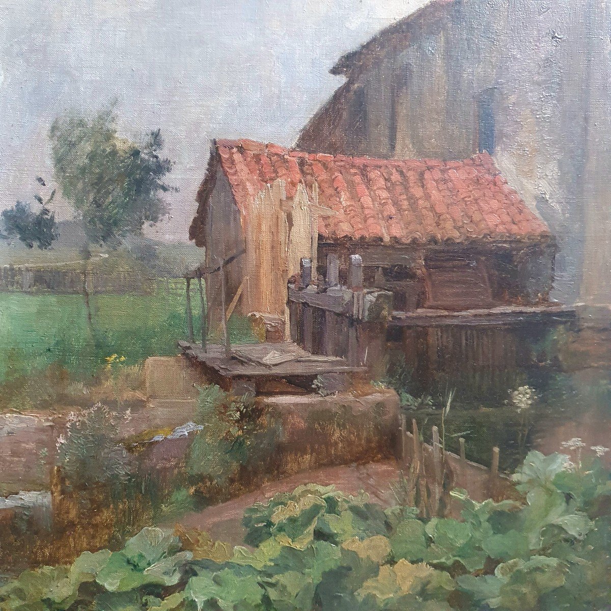 Émile Dameron Le Moulin Huile Sur Toile Fin Du XIXème Siècle-photo-2