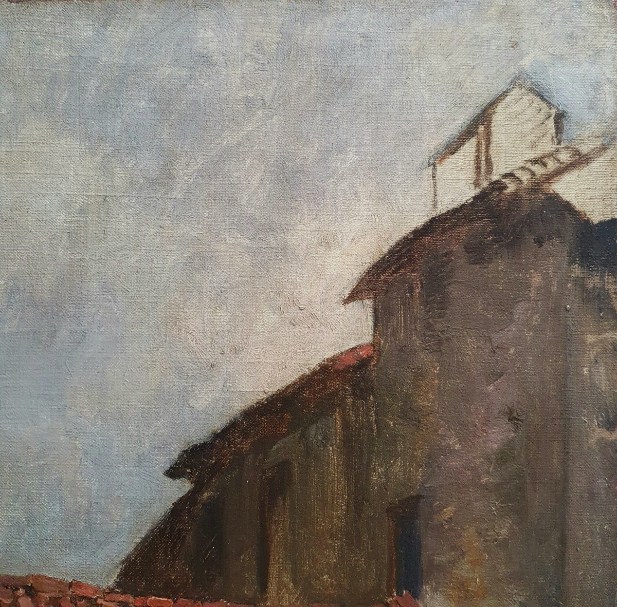 Émile Dameron Le Moulin Huile Sur Toile Fin Du XIXème Siècle-photo-2