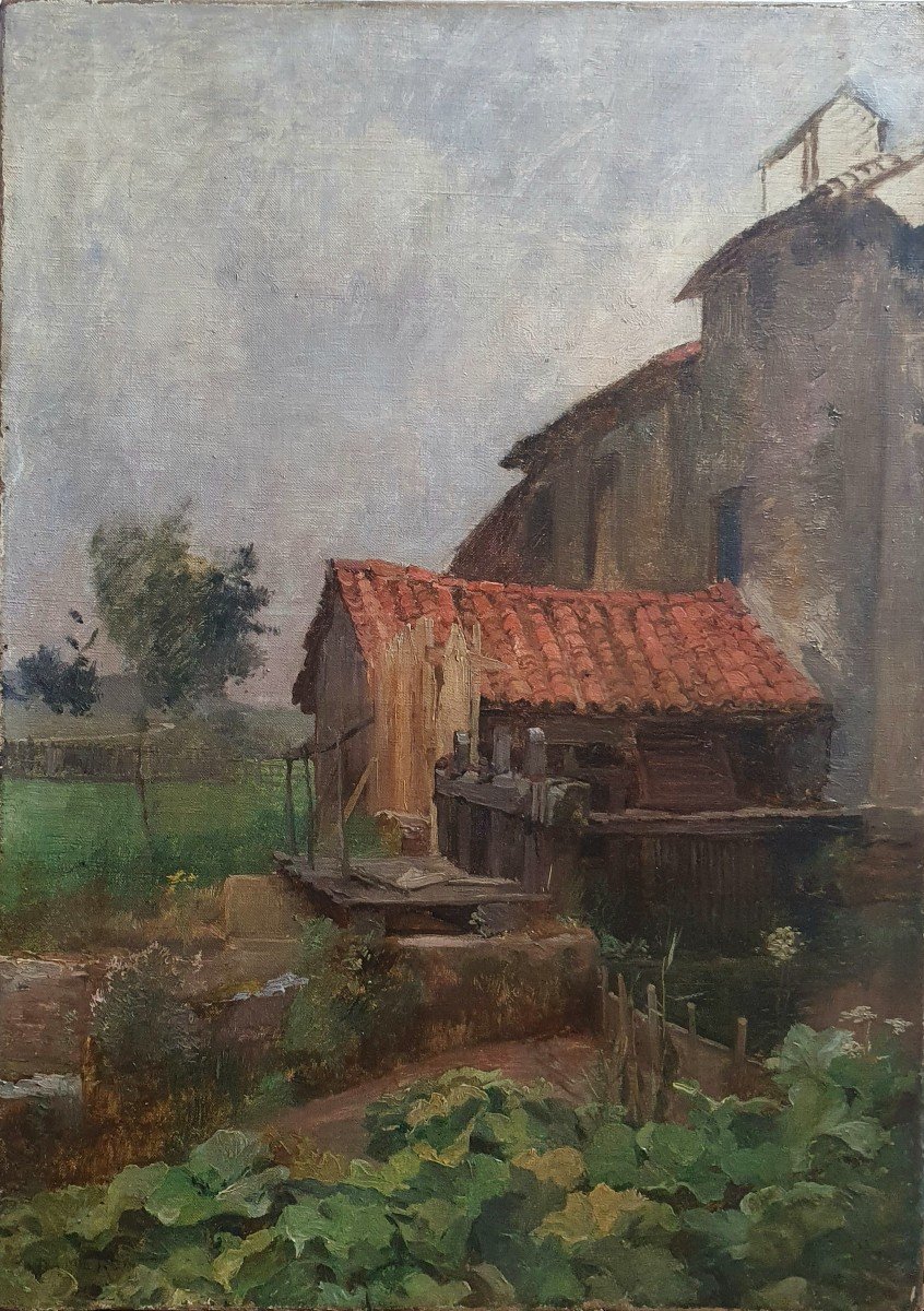 Émile Dameron Le Moulin Huile Sur Toile Fin Du XIXème Siècle