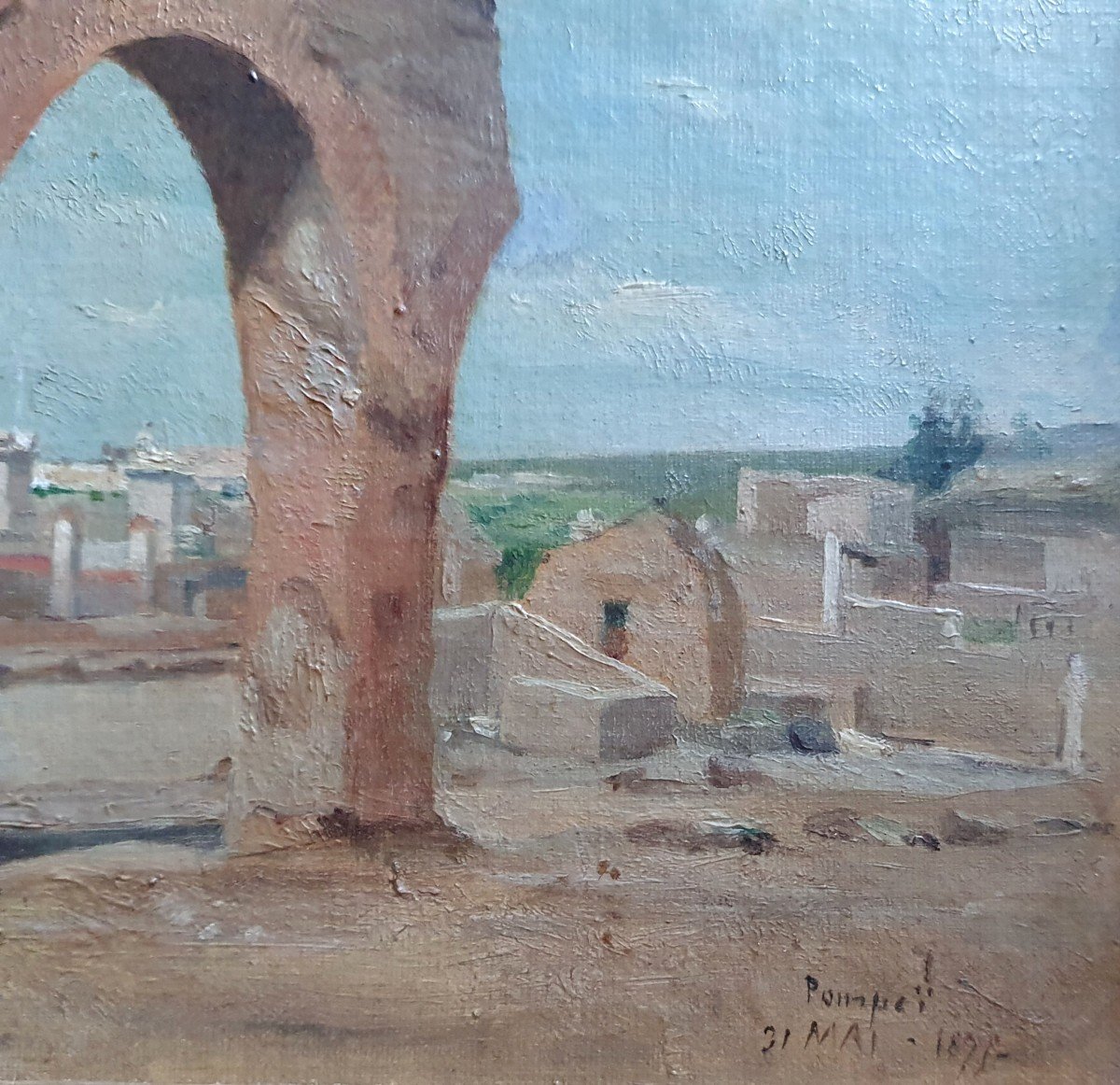 Charles Baptiste Schreiber Pompéi ruines Italie Huile sur toile  1875-photo-4