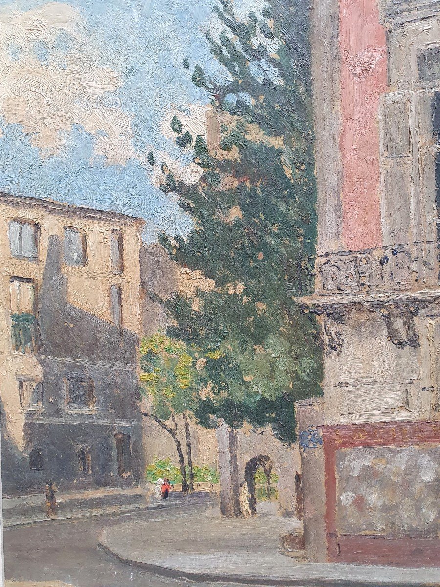 Rue De Seine Paris Oil On Cardboard-photo-4