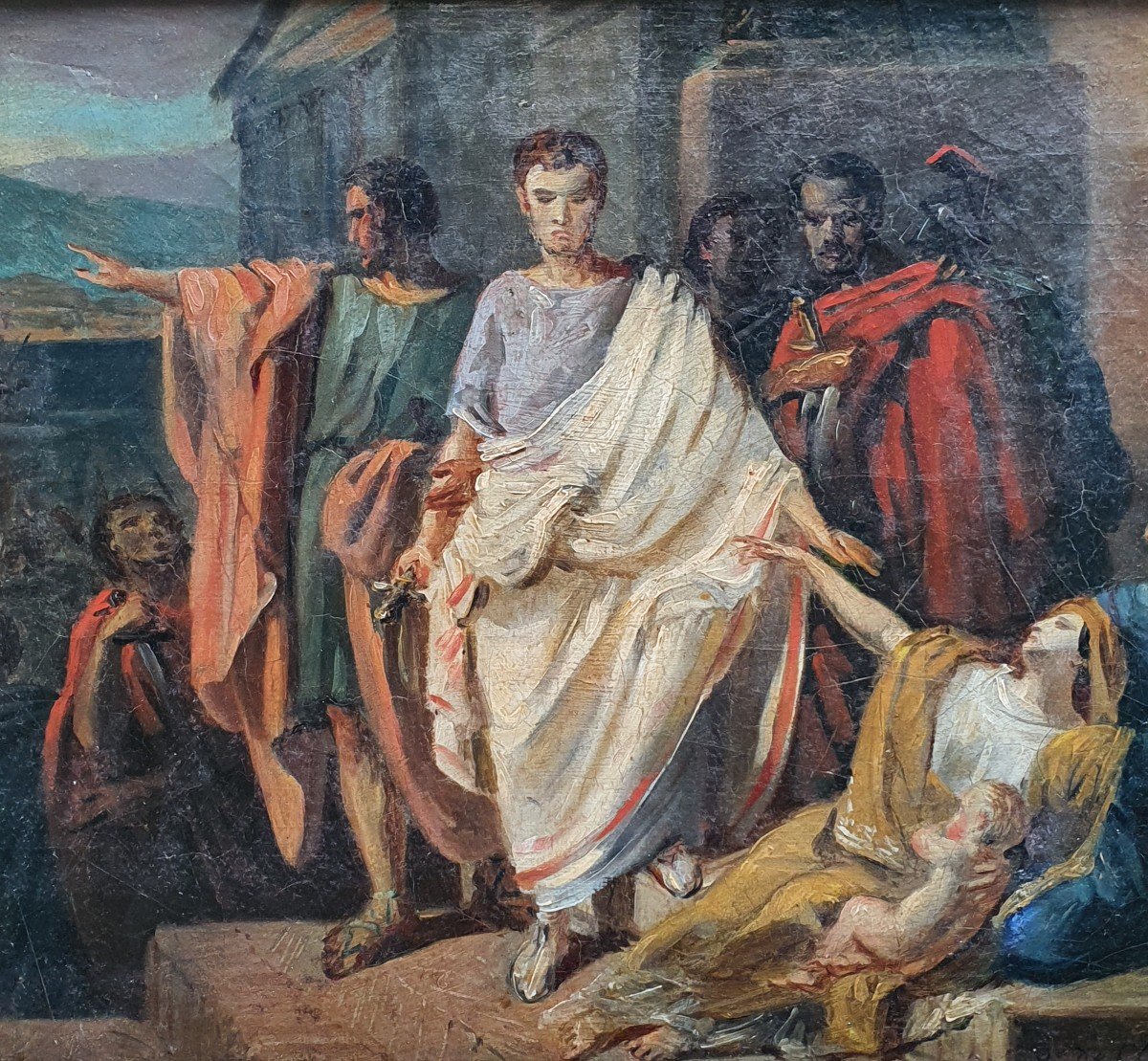 Caïus Gracchus, Quoted Before The Senate, Departing For Rome By François De Clinchamp Sketch Price-photo-4