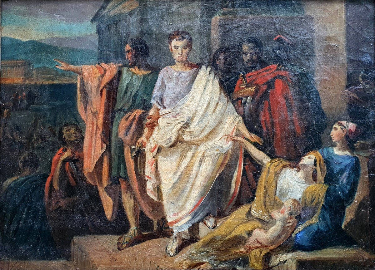 Caïus Gracchus, Cité Devant Le Sénat, Partant Pour Rome Par François De Clinchamp Esquisse Prix