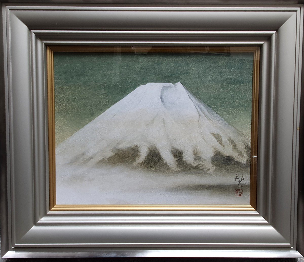 Mount Fuji In Japan Mixed Media On Paper By A Japanese Artist-photo-2