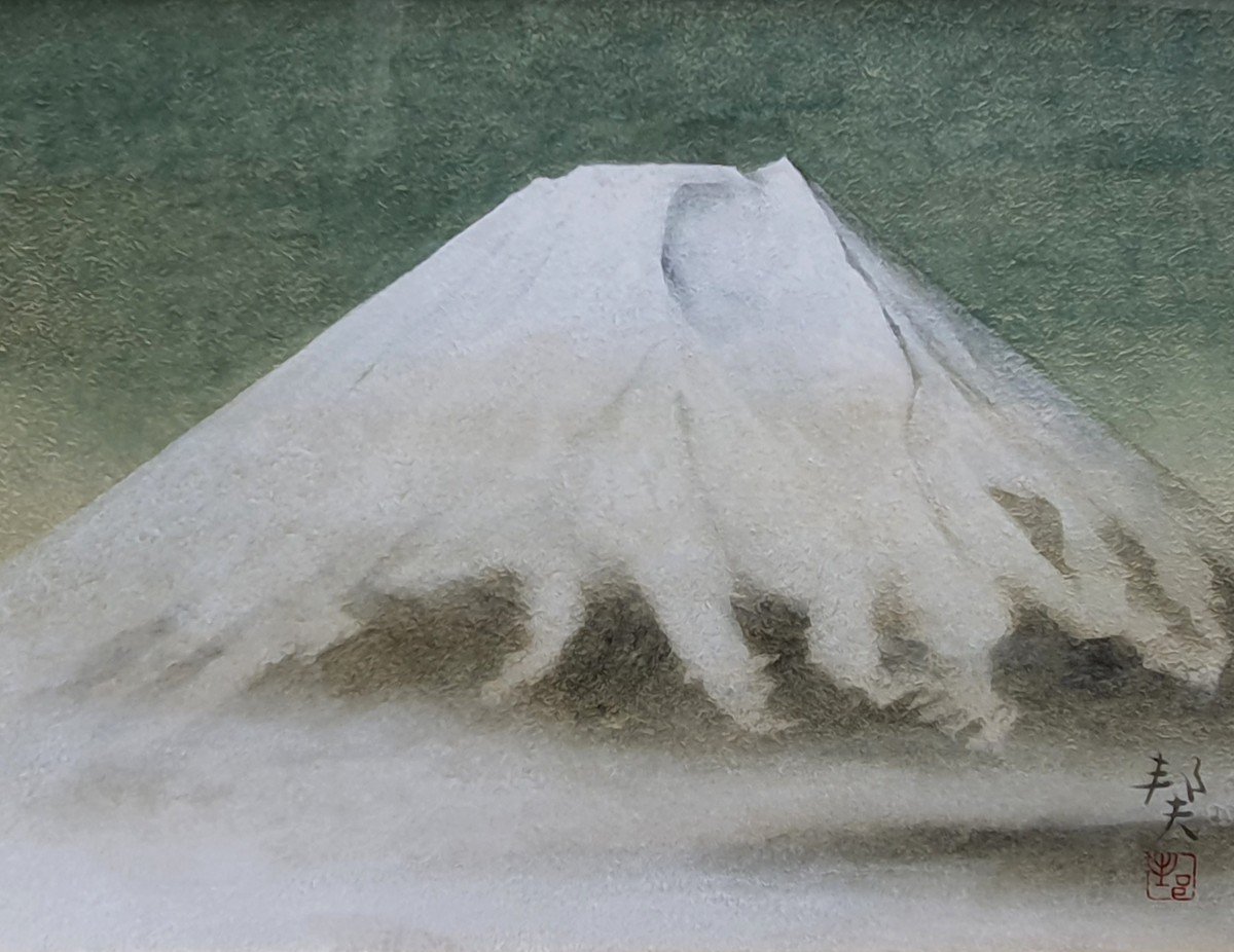 Mount Fuji In Japan Mixed Media On Paper By A Japanese Artist