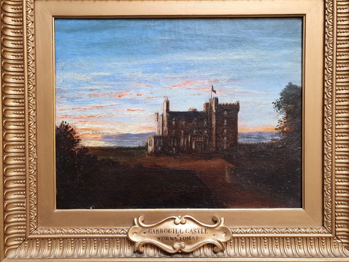 Château De Mey Ecosse Paire d'Huiles Sur Toile Barrogill Medina Pomar -photo-4