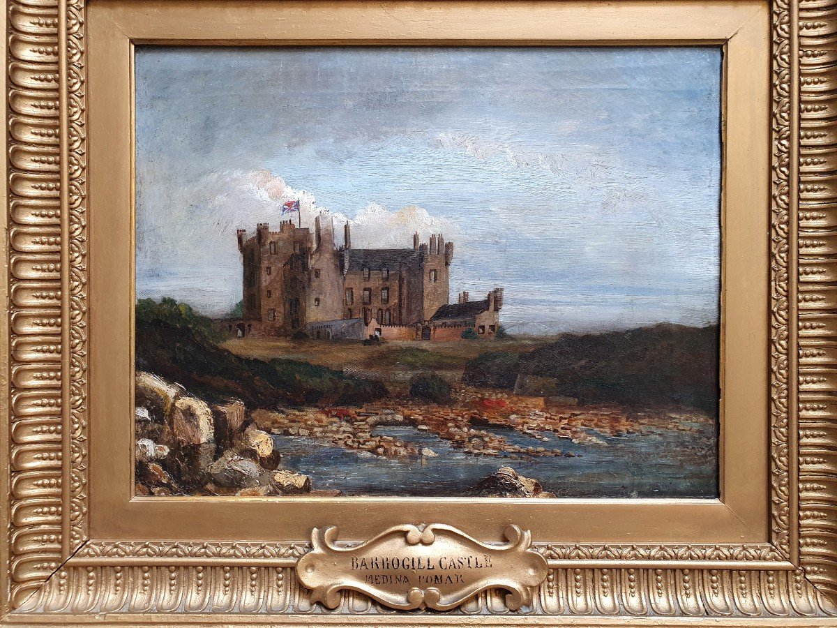 Château De Mey Ecosse Paire d'Huiles Sur Toile Barrogill Medina Pomar -photo-1