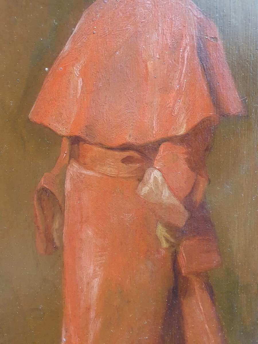Cardinal Entourage By Jean Paul Laurens Oil On Panel Framed-photo-1