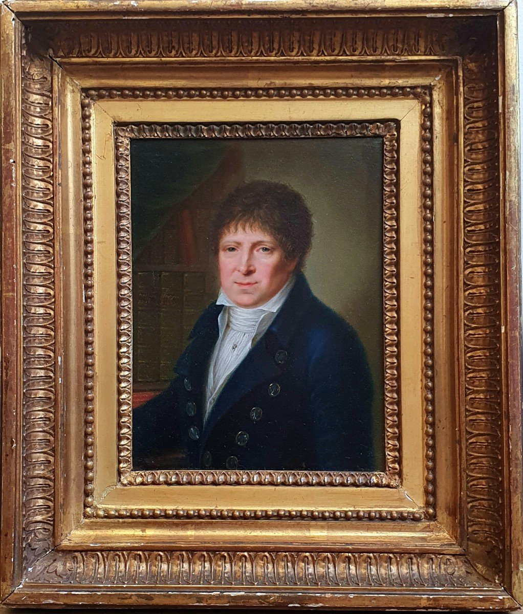 Portrait Homme 1802 Maison De Bruxelles Huile Sur Un Cuivre Gravé De Vernet bibliothèque -photo-2