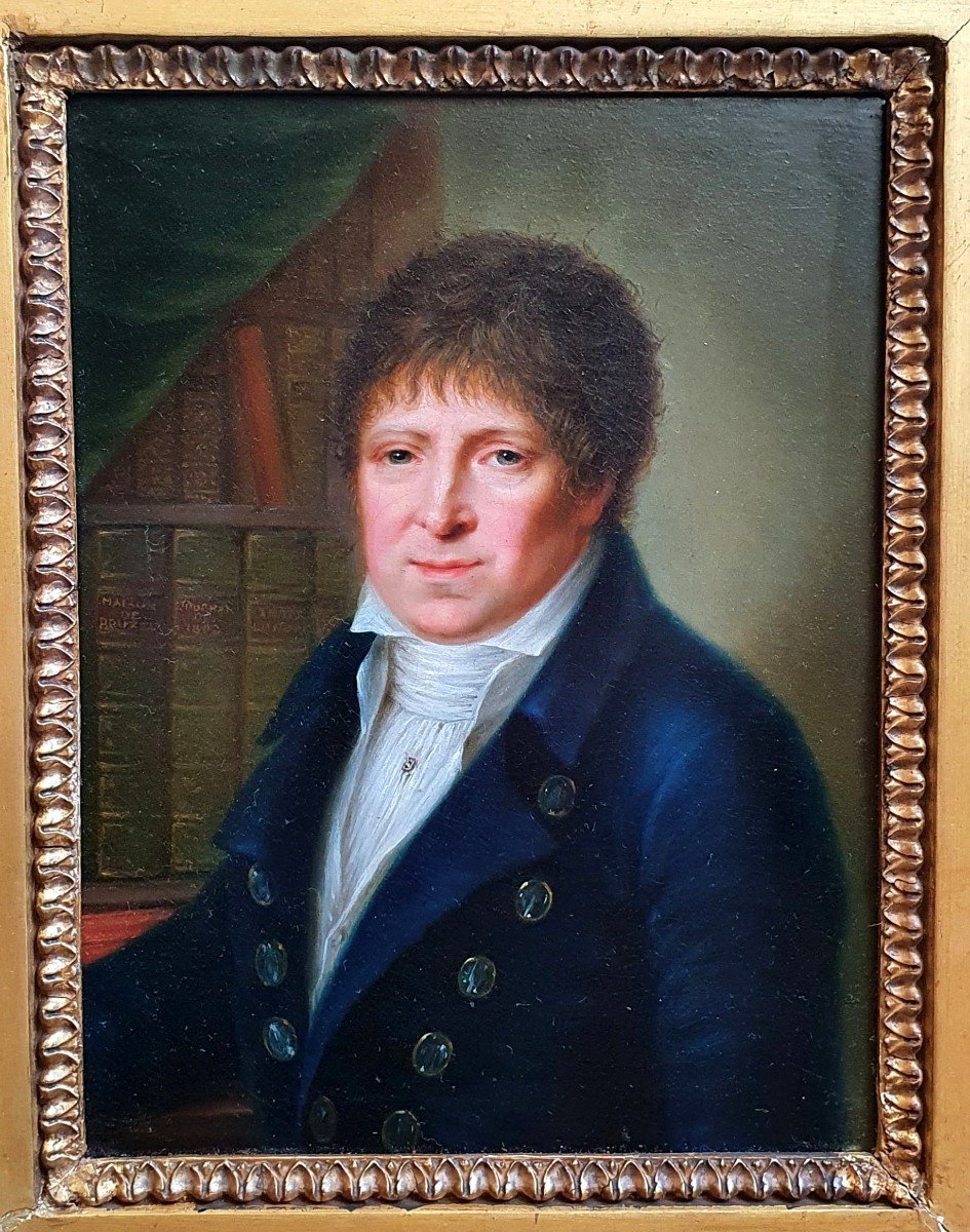 Portrait Homme 1802 Maison De Bruxelles Huile Sur Un Cuivre Gravé De Vernet bibliothèque -photo-3
