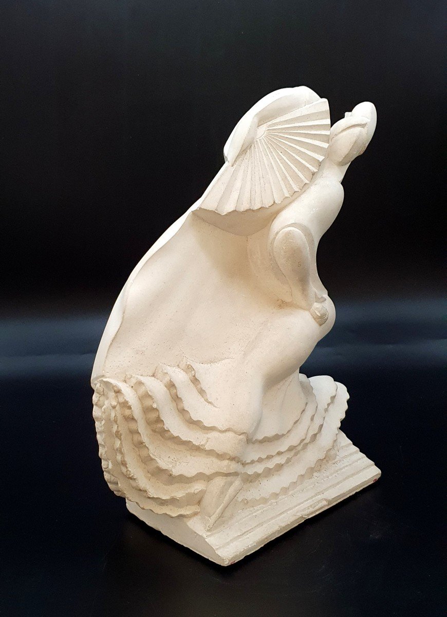 Flamenco Dancer Rare Head-model In Plaster For Primavera Sainte-radegonde 1925-1930-photo-2
