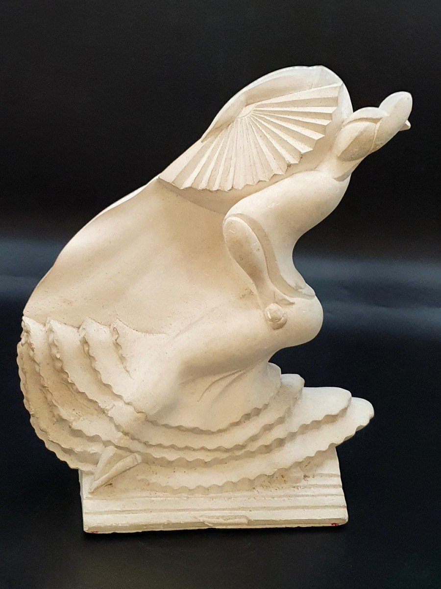 Flamenco Dancer Rare Head-model In Plaster For Primavera Sainte-radegonde 1925-1930