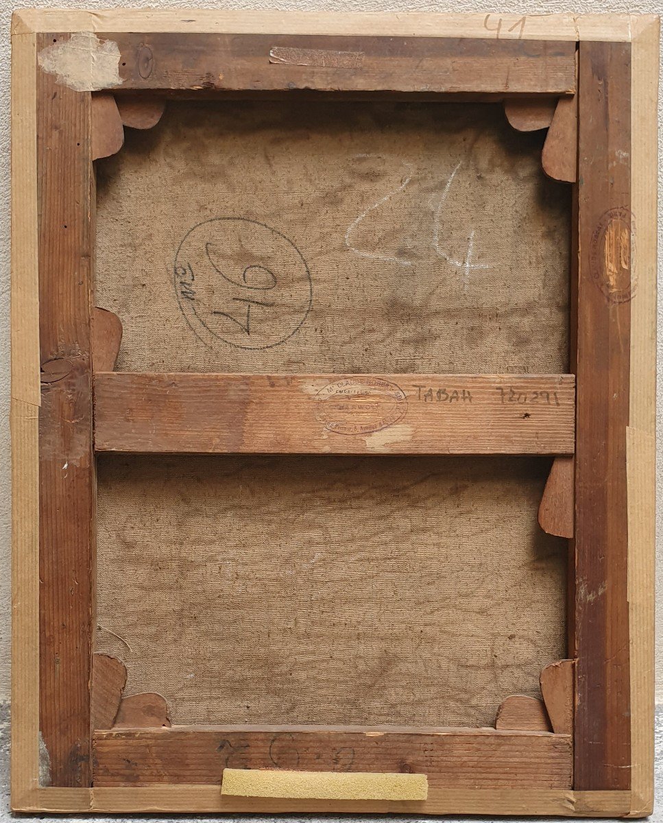 Georges Barwolf Pêcheur Sur Un Ponton Huile Toile Post Impressionniste -photo-2