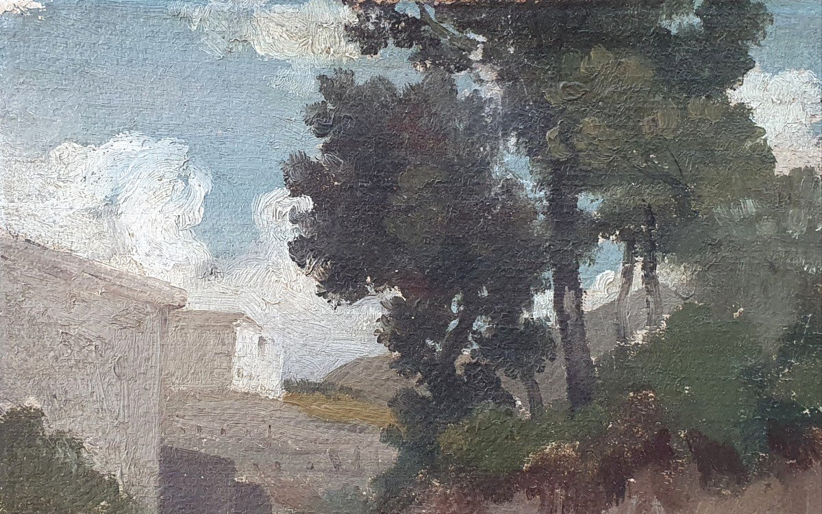 Paysage d'Italie Vers 1840 Villa Rome-photo-2