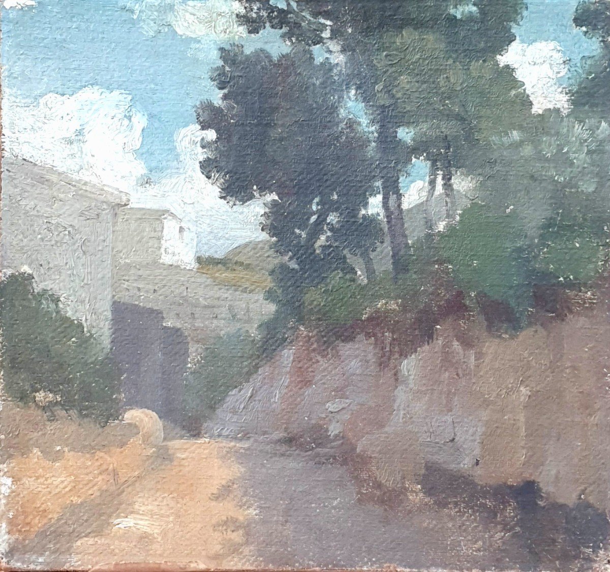 Paysage d'Italie Vers 1840 Villa Rome