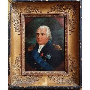 Portrait De Louis XVIII Huile Sur Papier Vers 1829 
