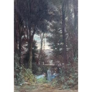 Jean-françois Brémond (1807-1868) Scene Antique Italy Pastel Or Craie Grasse