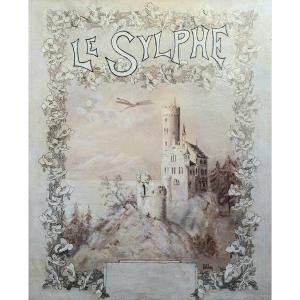 Luce Bazire Le Sylphe Esprit De l'Air Huile Sur Toile Illustration Vers 1900