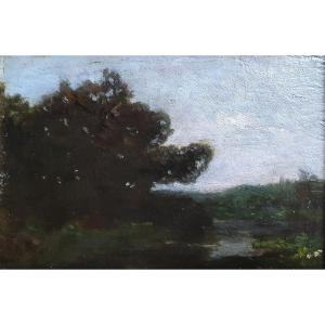 Désiré Dubois Paysage Arras  Huile Sur Panneau XIXème Siècle 