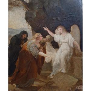 An Angel Announces The Resurrection Oil On Paper Early 19th Century 