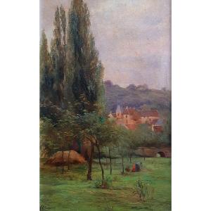 André Henri Château De Villaines Oil On Canvas 1900