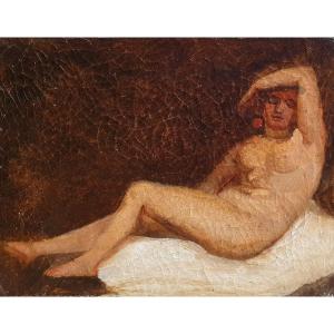 Femme nue huile sur toile de la fin du XIXème siècle